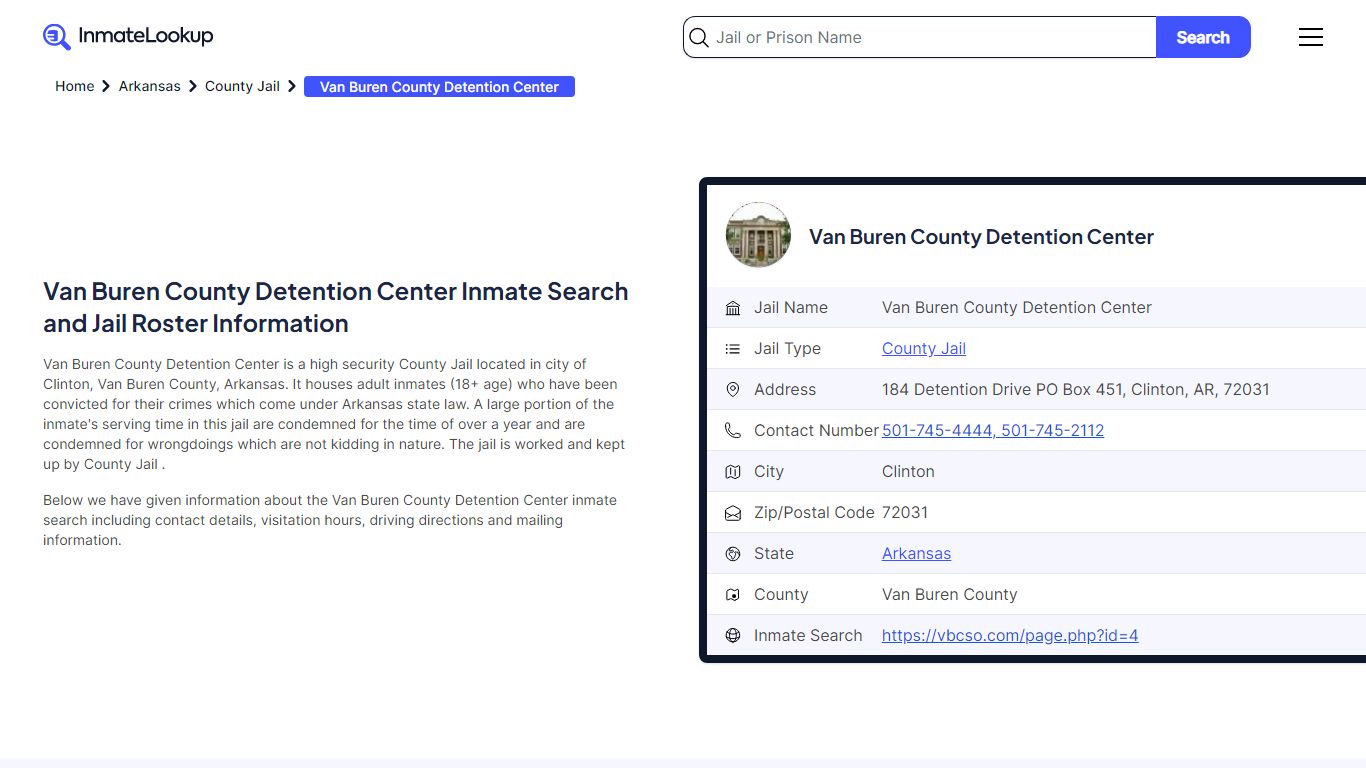 Van Buren County Detention Center Inmate Search, Jail Roster, Bookings ...